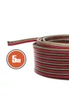NX20027X5 Hangszórókábel piros-fekete transzparent 2x1,5mm, 5m
