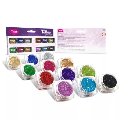 TYTOO TY50087 Csillámpor szett - TOP színek - 12 x 2,5 ml