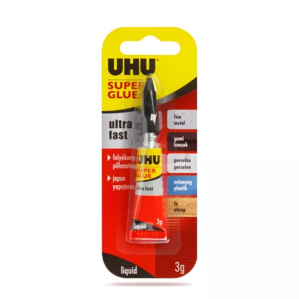 UHU U36700 UHU Super Glue pillanatragasztó 3g liquid UHU U36700 UHU Super Glue pillanatragasztó 3g liquid