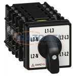  GANZ KK0-20-6036 Voltmérő átkapcsoló, 3 fázis- és 3 vonali feszültségre, 20A, IP44