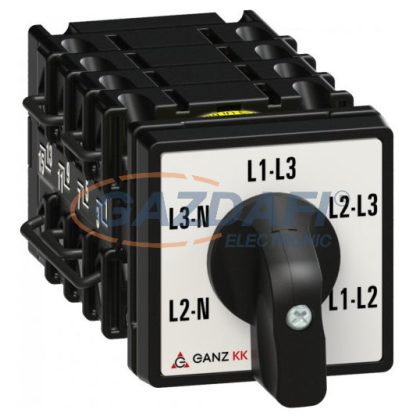   GANZ KK0-20-6036 Voltmérő átkapcsoló, 3 fázis- és 3 vonali feszültségre, 20A, IP44
