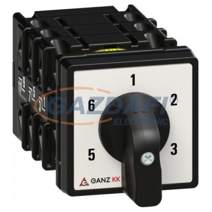  GANZ KK0-20-6037 Fokozatkapcsoló, 1 – 2 – 3 – 4 – 5 – 6 felirattal, 1P, 20A, IP44