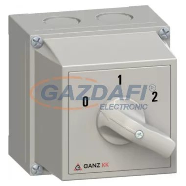 GANZ KKM0-20-6013 Tokozott Dahlander kapcsoló, 0-1-2 állással, 20A, IP42