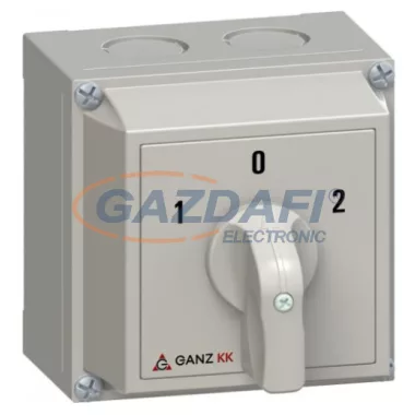 GANZ KKM0-20-6432 Tokozott átkapcsoló, 1-0-2 állással, 4P, 20A, IP65