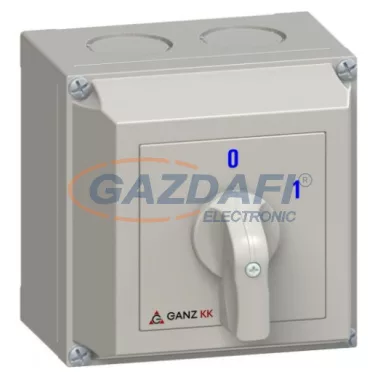 GANZ KKM1-32-6002 A2 Tokozott Be-Ki kapcsoló, rozsdamentes, 3P, 32A, IP65