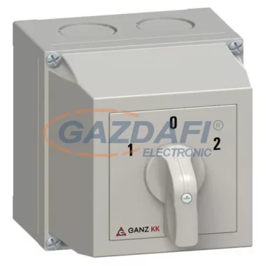 GANZ KKM1-32-6008 Tokozott irányváltó kapcsoló, 1-0-2 állású, háromfázisú, 32A, IP65