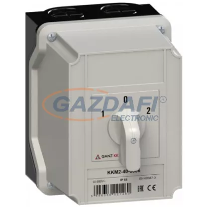   GANZ KKM2-40-6006 Tokozott átkapcsoló, 1-0-2 állás, 3P, 40A, IP65