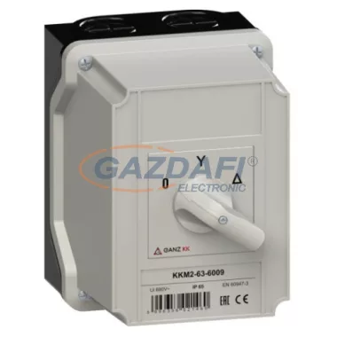 GANZ KKM2-63-6009 Tokozott csillag-delta kapcsoló, 3 fázisú, 63A, IP65