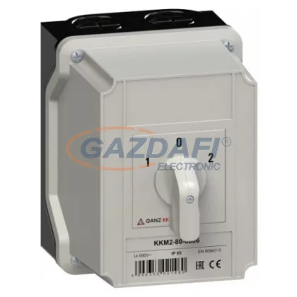   GANZ KKM2-80-6006 Tokozott átkapcsoló, 1-0-2 állás, 3P, 80A, IP65