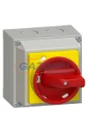 GANZ KKMV1-32-9022 Tokozott BE-KI kapcsoló, vészleállító, lakatolható, 3P, 32A, IP65