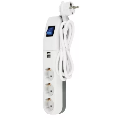 Gao Asztali elosztó 0014348103  "ICE" 3-as kapcsolós + 2USB bl