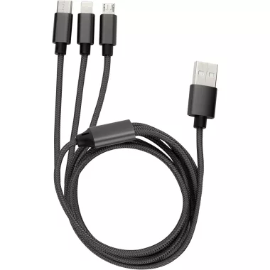 GAO 0060100103 USB töltőkábel 3 az 1-ben 1 m antracit