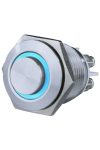 GAO 0083076302 Csengő nyomógomb beépíthető, fém, kék LED fénnyel
