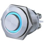   GAO 0083076302 Csengő nyomógomb beépíthető, fém, kék LED fénnyel