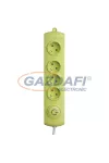 GAO 0377H Asztali elosztó 4-es, 1.4m, 3x1.5, zöld, lábkapcsolóval; 250V, 16A, 1.4m, H05VV-F 3x1.5 mm², IP20