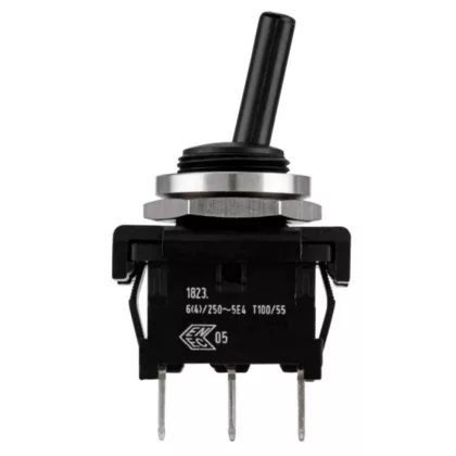   GAO 0509124555 Beépíthető billenőkapcsoló  250V/6A 41x26x18mm 12mm-es furatba csúszósarus fekete