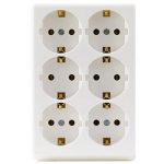   GAO 0512387555 Asztali elosztó, 6-os, földelt, kábel nélkül, téglalap alakú