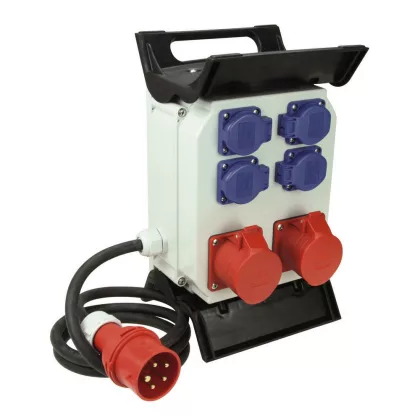   GAO 0512592555 CEE építkezési elosztó, 2x400V, 16A és 4x250V 16A, IP44, 1,5m, H07RN-F 5x2,5