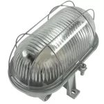   GAO 0590130555 Hajólámpa, ovális, fémrácsos 100W, szürke R