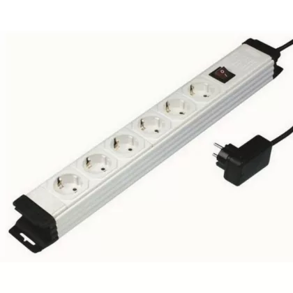   GAO 12517 Asztali elosztó "Kultúr" 6-os, 3x1.0, 2m, túlfesz. védelemmel, fehér; 250V, 16A, 2.0m, H05VV-F 3x1.0mm² , IP20