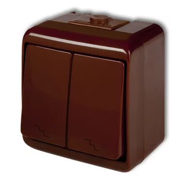 GAO 22171B Aquastar dupla váltókapcsoló, IP54, barna