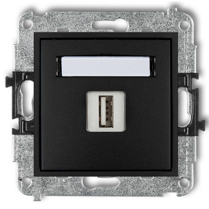   GAO 4153H MINI USB aljzat, keret nélkül, matt fekete színben