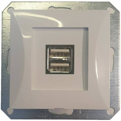   GAO 8739H OPAL recessed double USB socket without frame, white