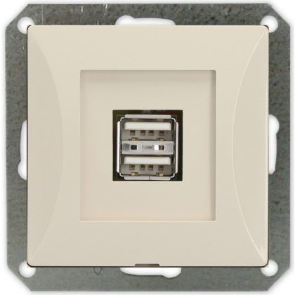   GAO 8750H OPAL recessed double USB socket without frame, beige
