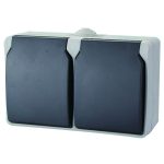   GAO 9872H AQUATOP fk. 2 férőhelyes dugalj, vízszintes IP54 szürke