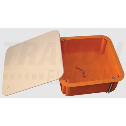   TRACON GD100 Plasterboard box, plain, with lid, orange 100 × 100 × 45mm, IP44, 25 pcs / pack