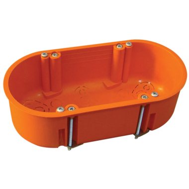 TRACON GD71D Gipszkarton doboz, dupla, fedél nélkül, narancssárga 140×65×45mm