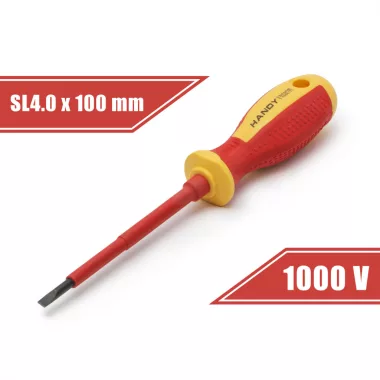HANDY 10562 Csavarhúzó - 0,8 x 4 x 100 mm - 1000V-ig szigetelt HANDY 10562 Csavarhúzó - 0,8 x 4 x 100 mm - 1000V-ig szigetelt