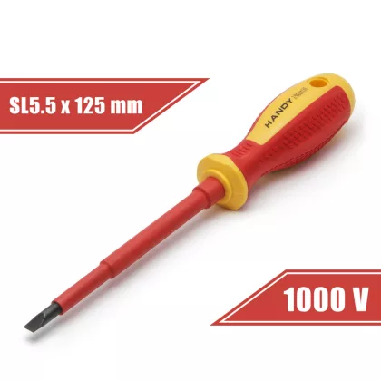 HANDY 10563 Csavarhúzó - 1 x 5,5 x 125 mm - 1000V-ig szigetelt HANDY 10563 Csavarhúzó - 1 x 5,5 x 125 mm - 1000V-ig szigetelt