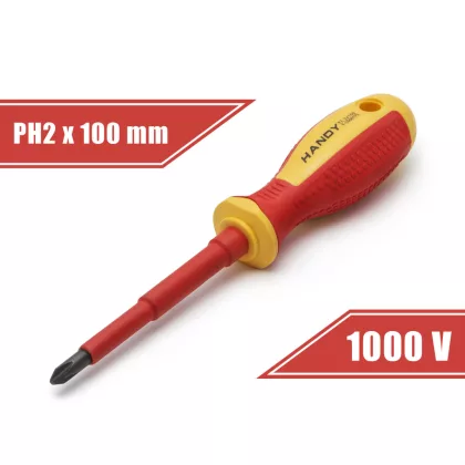 HANDY 10569 Csavarhúzó - PH2 x 6 x 100 mm - 1000V-ig szigetelt