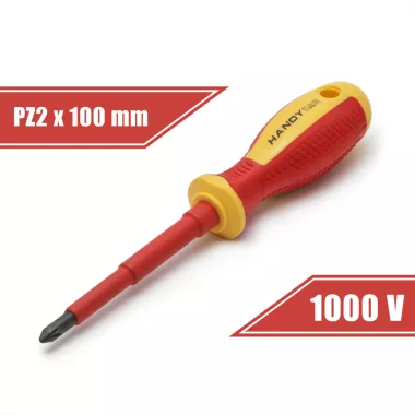 HANDY 10572 Csavarhúzó - PZ2 x 100 mm - 1000V-ig szigetelt HANDY 10572 Csavarhúzó - PZ2 x 100 mm - 1000V-ig szigetelt