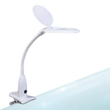 HANDY 10800 Asztali LED lámpa - nagyítóval - csipeszes - fehér HANDY 10800 Asztali LED lámpa - nagyítóval - csipeszes - fehér