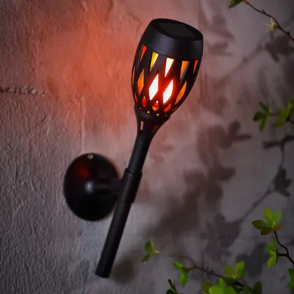 GARDEN OF EDEN 11262D LED-es szolár lámpa - leszúrható / fali / szabadonálló - lángeffekt 