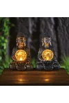 GARDEN OF EDEN 11268 Szolár Buddha - 1 melegfehér LED - műgyanta - 17 x 15 x 26 cm - 2 fél