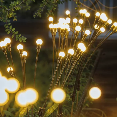 GARDEN OF EDEN 11273 Leszúrható szolár lámpa - szentjánosbogár - 8 melegfehér LED - 70 cm