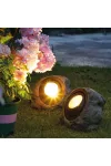 GARDEN OF EDEN 11389C LED-es kültéri szolár lámpa - szikla, kő - fehér SMD LED - 20 x 12 x 16 cm