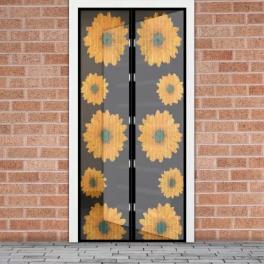 GARDEN OF EDEN 11398A Szúnyogháló függöny ajtóra - mágneses - 100 x 210 cm - napraforgós