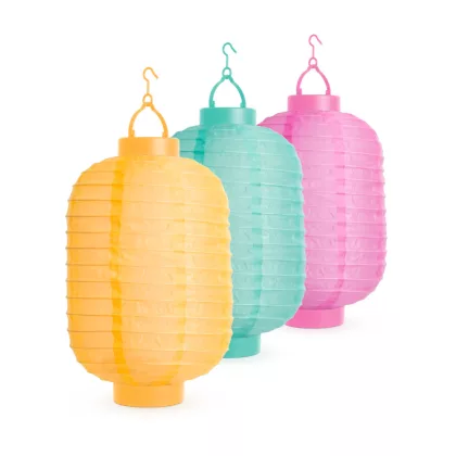   GARDEN OF EDEN 11399G Szolár lampion - 3 színben - hidegfehér LED - 21 cm