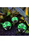 GARDEN OF EDEN 11764B Szolár katicabogár - zöld - 14,5 x 12 x 6 cm - 6 melegfehér LED