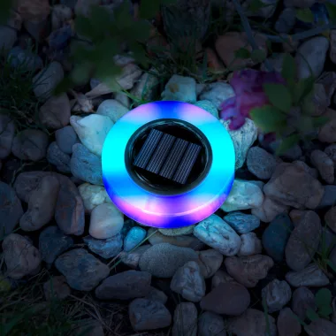 GARDEN OF EDEN 11766A LED-es leszúrható szolár lámpa - kör alakú - RGB színes LED - 105 x 128 mm GARDEN OF EDEN 11766A LED-es leszúrható szolár lámpa - kör alakú - RGB színes LED - 105 x 128 mm