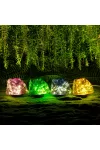 GARDEN OF EDEN 11768B Leszúrható szolár lámpa - kavics forma - színes - 140 x 120 x 120 mm - melegfehér LED