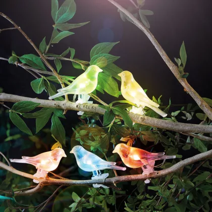 GARDEN OF EDEN 11787 Szolár fényfüzér - madárka, csipeszes - 80 cm - 5 színes, RGB LED GARDEN OF EDEN 11787 Szolár fényfüzér - madárka, csipeszes - 80 cm - 5 színes, RGB LED