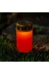 GARDEN OF EDEN 13001 Leszúrható szolár mécses - pislákoló melegfehér LED - 7,3 x 20,5 cm - piros / fehér