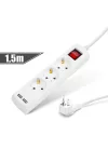 DELIGHT 20221U Elosztó 3-as - 3 x 1,5 mm - 1,5 m - 2 x USB-vel - kapcsolós