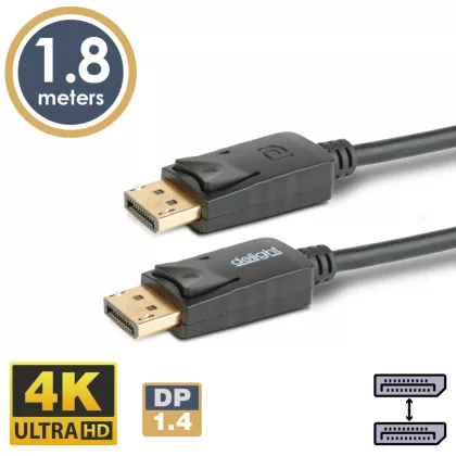 DELIGHT 20333B DisplayPort - Displayport kábel - 1.4 - 4K - 1,8 m DELIGHT 20333B DisplayPort - Displayport kábel - 1.4 - 4K - 1,8 m