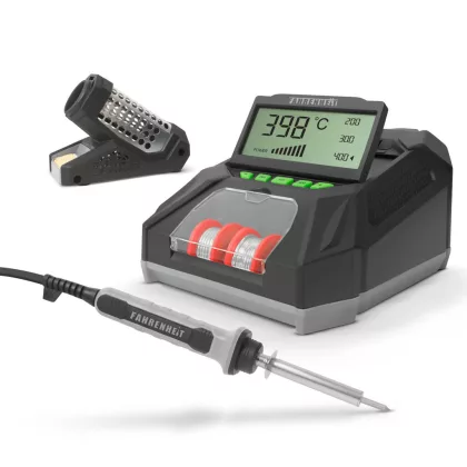 FAHRENHEIT 28006 Digitális forrasztópáka állomás - LCD kijelzővel, pákaheggyel, ónnal és s